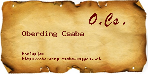 Oberding Csaba névjegykártya