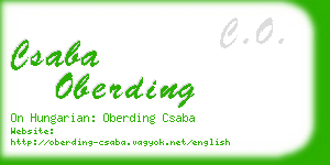 csaba oberding business card